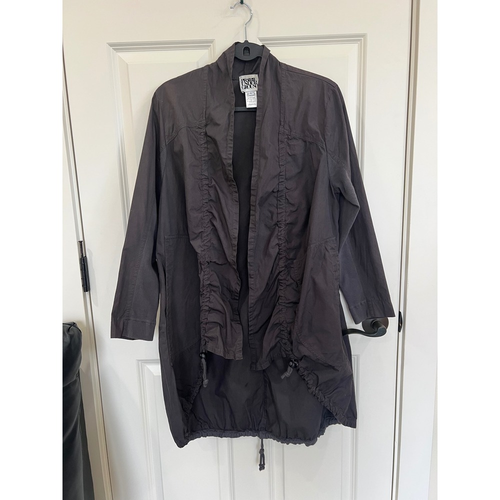 Prairie Underground Open Front Ruched Utility Duster Jacket Lagenlook Size Large